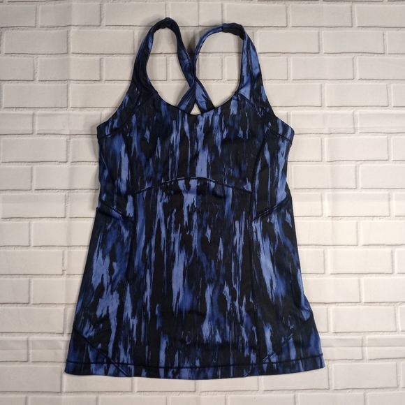 LULULEMON KANTO CATCH ME TANK TOP PAINTED ANIMAL BLUE SIZE 6. - Picture 3 of 13
